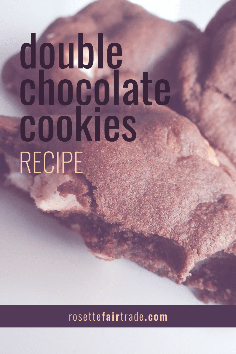 Double chocolate cookies with marshmallows - recipe by Rosette Fair Trade (Pinterest)