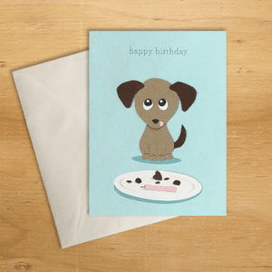 Fair trade happy birthday puppy handmade card by Good Paper on Rosette Fair Trade
