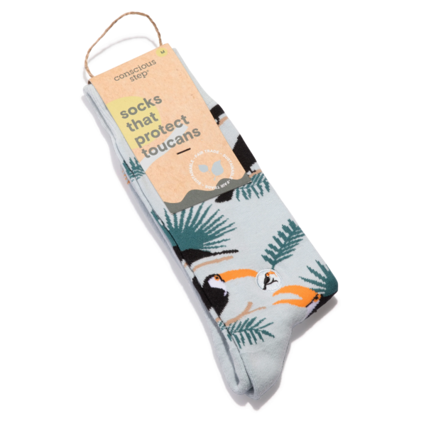 Socks that protect toucans (M) by Conscious Step on Rosette Fair Trade