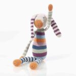 Organic baby rattle bunny by Pebble Toys on the Rosette Fair Trade online store