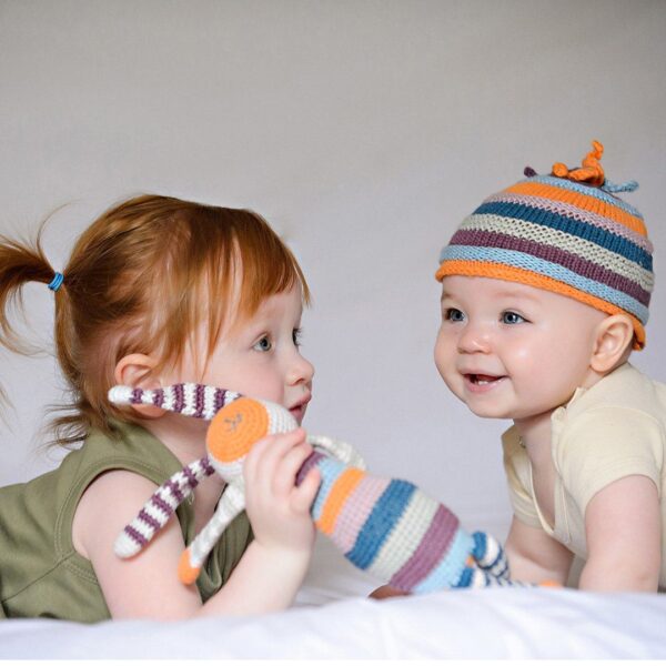 Organic baby hat by Pebble Toys on the Rosette Fair Trade online store