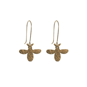 Hammered Bee Earrings (fair trade, handmade) by Just Trade UK on the Rosette Network