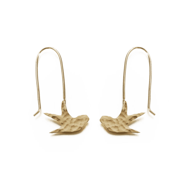 Hammered Swallow Earrings (bird, fair trade, handmade) by Just Trade UK on the Rosette Network