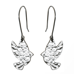 Silver Plated Dove Earrings (handmade) by Just Trade UK on Rosette Fair Trade