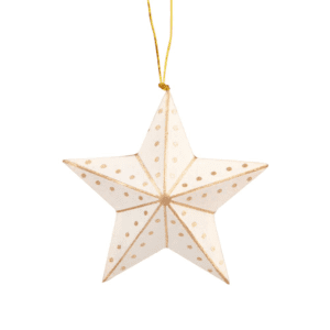 Gold & White Star Ornament (Christmas) by Ten Thousand Villages on Rosette Fair Trade
