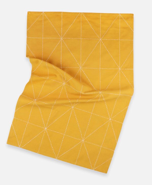Graph Tea Towel (mustard) by Anchal Project on Rosette Fair Trade