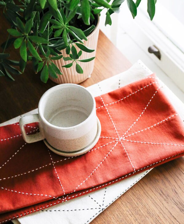 Graph Tea Towel (rust lifestyle) by Anchal Project on Rosette Fair Trade