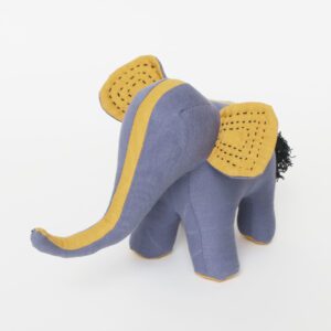 Kantha Stuffed Elephant (slate) by Anchal Project on Rosette Fair Trade