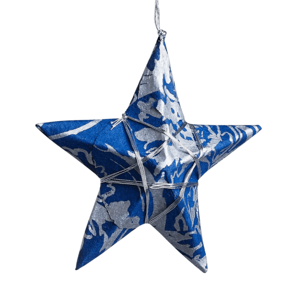 Silver Sky Star Ornament (Blue) by Ten Thousand Villages on Rosette Fair Trade