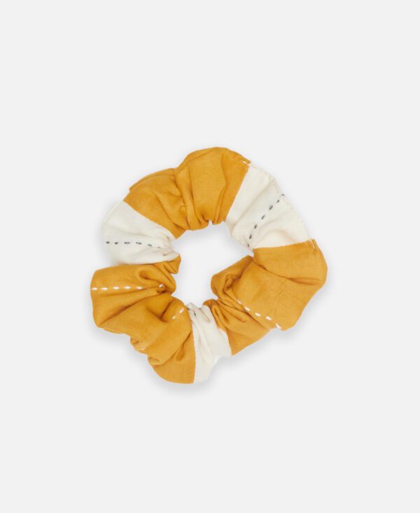 Stripe Scrunchie (mustard) by Anchal Project on Rosette Fair Trade