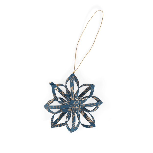 Touch of Gold Star Ornament (Blue) by Ten Thousand Villages on Rosette Fair Trade