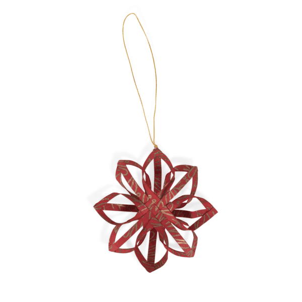 Touch of Gold Star Ornament (Red) by Ten Thousand Villages on Rosette Fair Trade